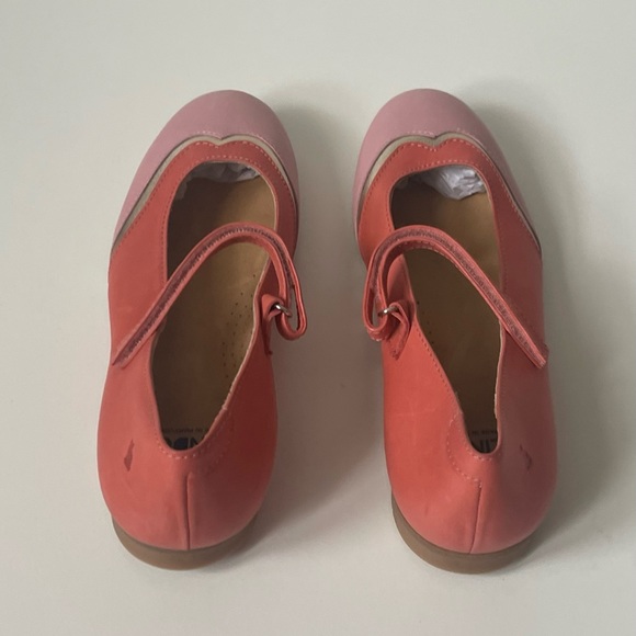 Lindo Girls’ Leather Coral & Pink Mary Jane Shoes - Picture 7 of 16